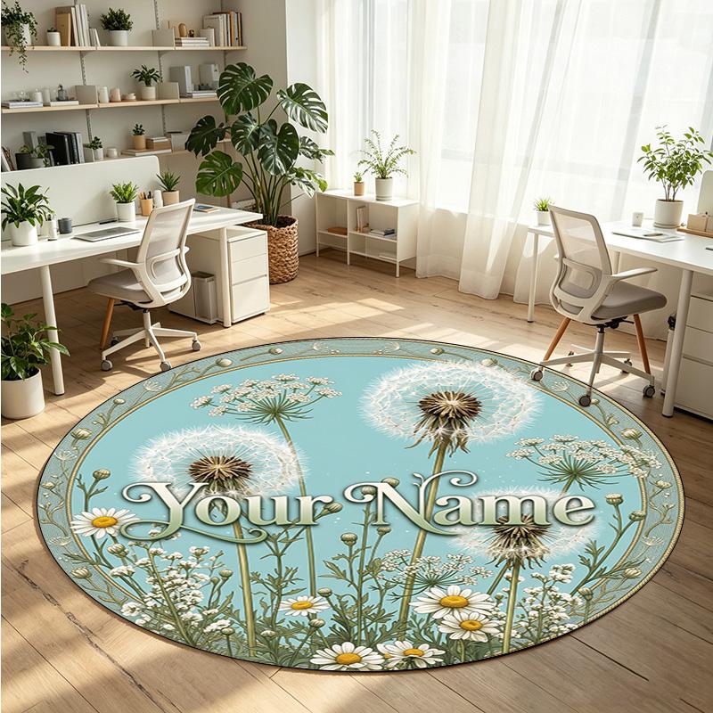 Wild Animals (153) Theme Round Crystal Velvet Rug Custom Name Text Personalized Floor Mat Home Decor Non Slip Crystal Carpet