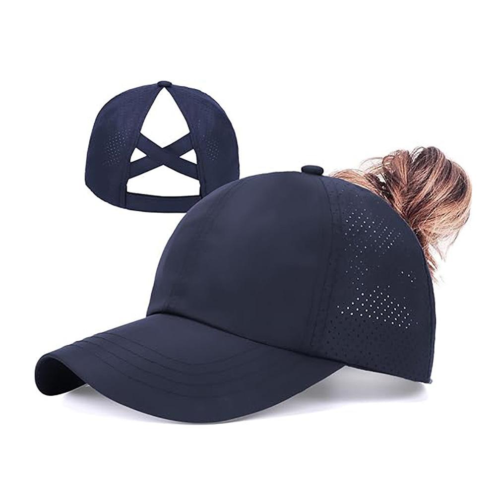 Summer High Ponytail Sun Hat Breathable Mesh Trucker Cap Adjustable Running Golf Hats Women Baseball Caps