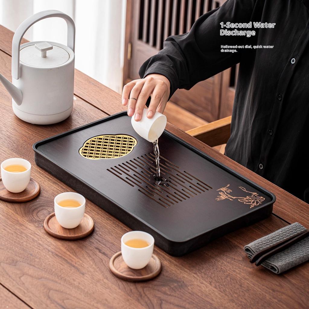 Gianxi Tea Tray Home-Use Small Luxury Tea Pouring Table Bamboo Tea Sea Tea Utensil Tea Saucer Tea Table