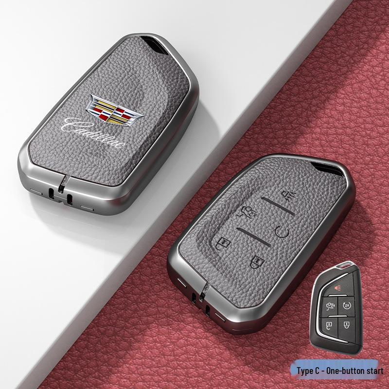 Кожаный чехол для ключа для Cadillac XT5/CT6/XT4/XTS и ATSL – Унисекс-дизайн с пряжкой