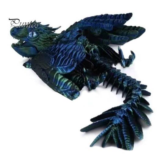 3D-печатная фигурка дракона из перьев, подвижные суставы, летающая фигурка дракона, шарнирная модель крылатого дракона, игрушка, украшение для домашнего офиса, рабочего стола, орнамент