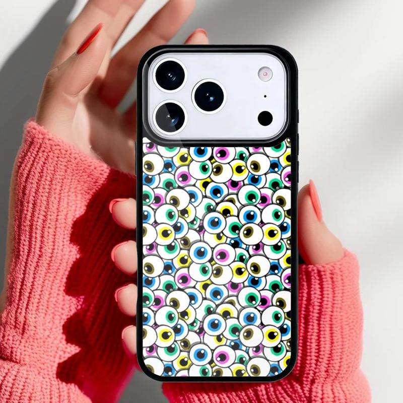 Сумасшедший чехол для телефона с узором из глазных яблок для iPhone 17 16 15 14 13 Pro Max Задняя крышка для 12 11 Pro Coque