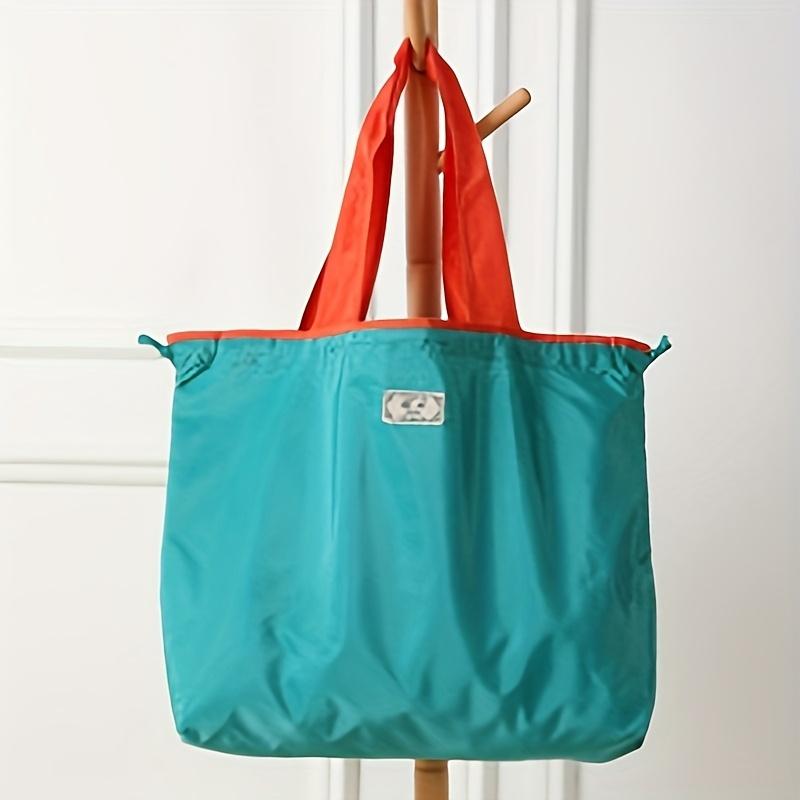 Женская сумка на двойном плечевом ремне, сумка-тоут, многоразовая сумка для покупок, плечевой рюкзак, большая вместимость, легко складывающаяся прямоугольная форма, материал полиэстер