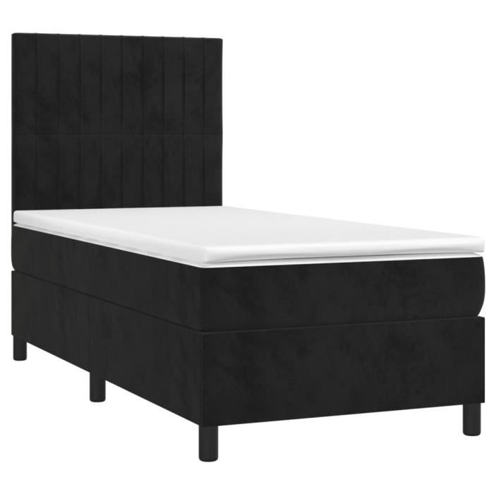 3143111 vidaXL Divan Bed and Mattress Black 80x200 Cm Velvet