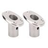 2pcs Deck Flush Base Flag Pole Socket 316 Stainless Steel 30 Degree Slanted Flush Mount Fishing Rod Holder for Boats
