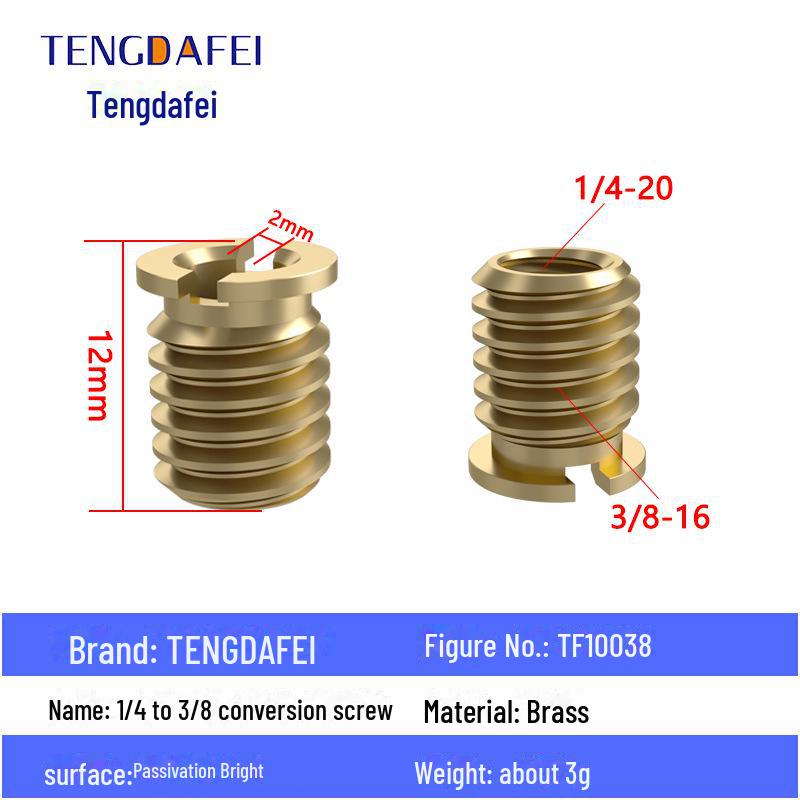 Адаптер для штатива с креплением на стойку для освещения и поворота камеры с резьбой 1/4" на 3/8" на M4/M5/M6/M8