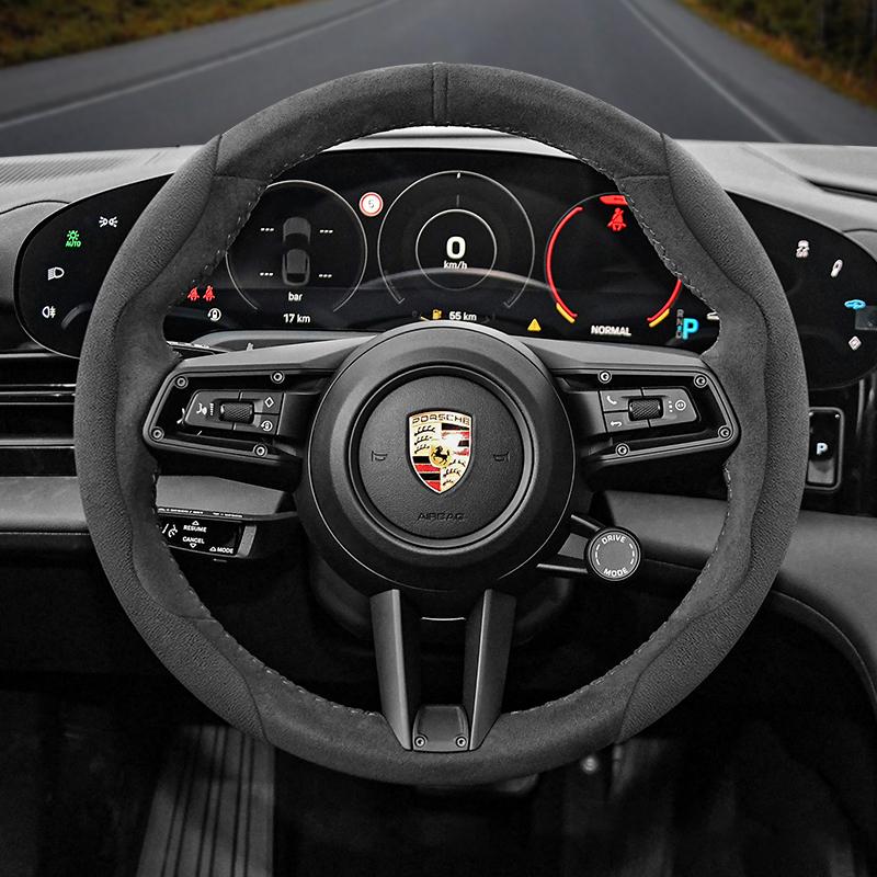 AVK3 Для Porsche Замшевая Накладка на Руль с Кнопками Подходит Macan Cayenne 911 Taycan Panamera 918 718 Теплые Аксессуары для Руля