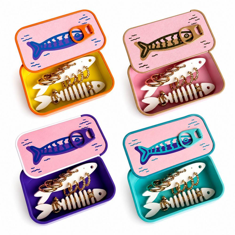 3D Printed Sardine Jewelry Box Fishbone Insert Trinket Storage Box Desk Storage