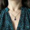 Серебряная подвеска с сапфиром 5.58ct, фианитами (2202646)
