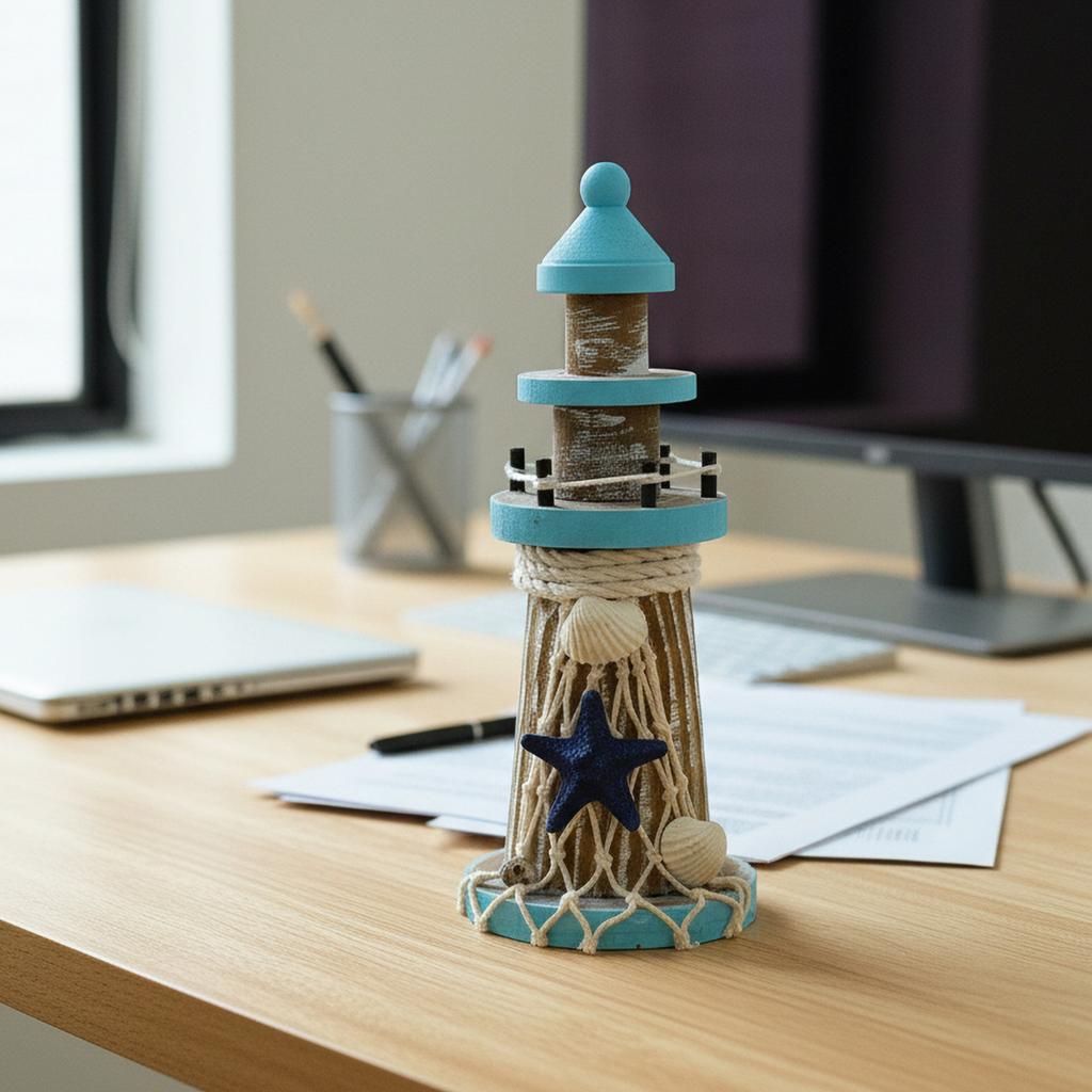 19 см Американский стиль Средиземноморские деревянные ornaments Башня Наблюдения Деревянная модель Маяка Поделки Орнаменты для Ресторана/Детской Комнаты/Бара