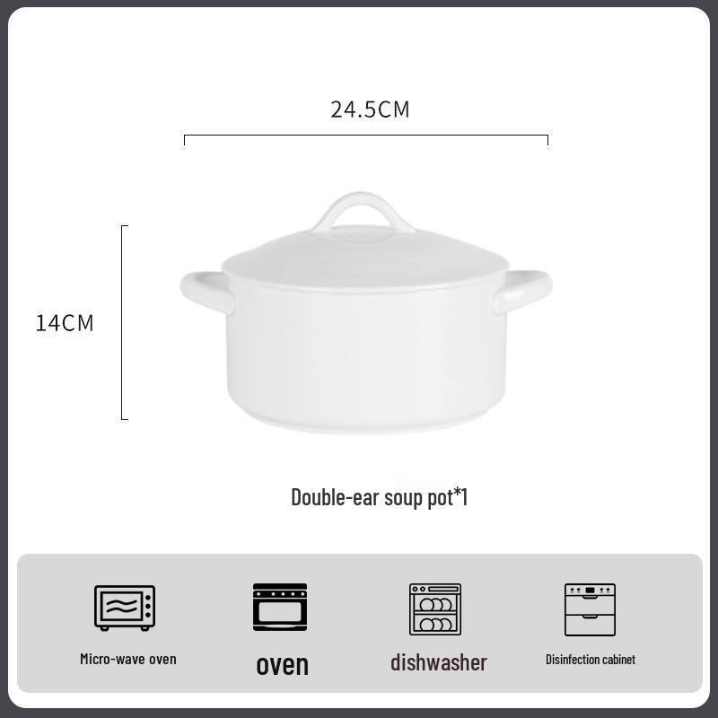 Ribbed Underglaze White Ceramic Tableware Set: Includes Plates, Chopsticks, Soup, Noodle, and Rice Bowls