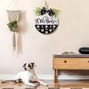 Dog Welcome Sign Front Door Artificial Wreath Home Hanging Wall Decor Plaque Hanger for