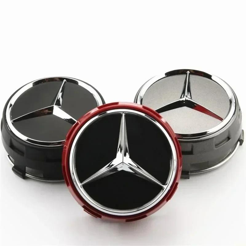 CSQ5 4PCS 75mm Car Wheel Center Hub Caps Cover Amg Mercedes Benz B/C/E/S Class A Class C200L GLC GLK CLA W166 W163 W221