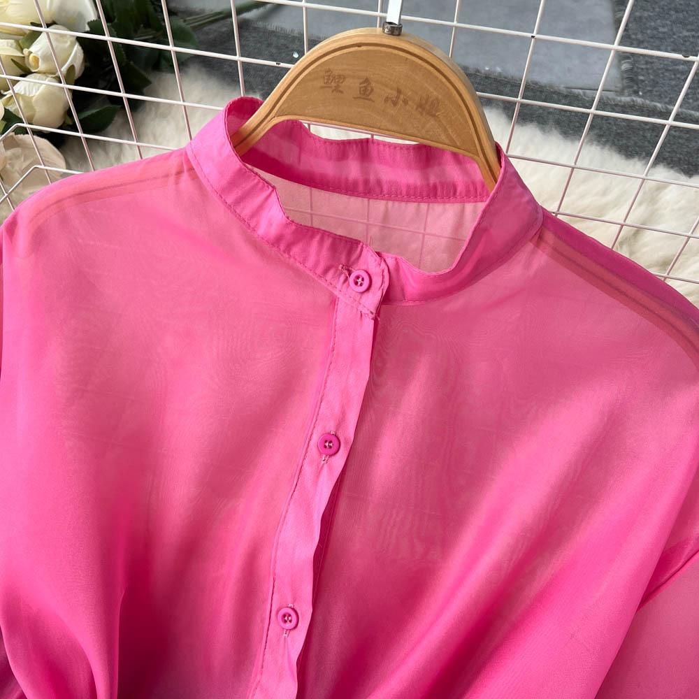 Chic Tops Women's Shirt Spring and Fall Ruffle Premium Bow Tie Blouse