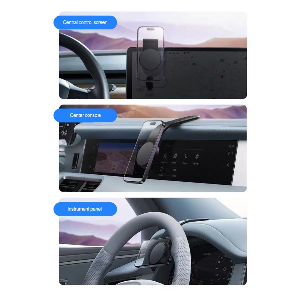 Ультратонкий магнитный автомобильный держатель для телефона, скрытое крепление на приборную панель, сильный магнит, минималистичный