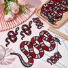 INFUNLY 8pcs Red Black Snake Iron On Patch Snake Sequin Patches Vintage Embroidered Applique Patch Animal DIY Patch Embroidered Fabric Patches for