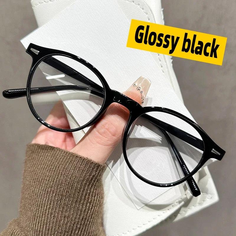 Leisure Oval Frame Ultra Light Blue Light Ordinary Glasses Anti Radiation Men And Women'S Eye Protection Anti Blue Light Glasses