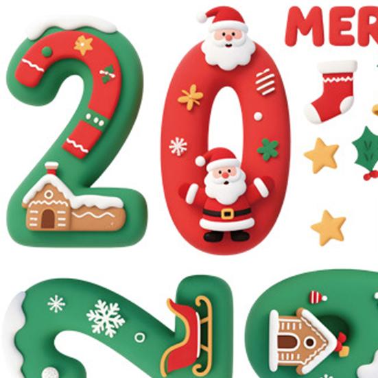 Рождественские наклейки на окна 2026 Санта-Клаус Снежинка Звездный узор Стеклянные рождественские наклейки Внутреннее праздничное украшение