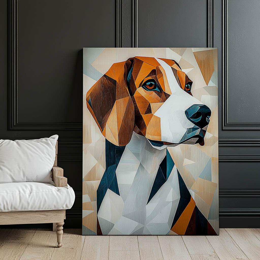 Geometryczny Pies Geometryczny Pies, 60X90 Cm, Rama Aluminiowa Czarna, Papier Matowy 230 Gsm