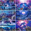 Животные дельфины с рыбой 5D Diy алмазная живопись полная круглая дрель мозаика Алмазная вышивка стразы украшение дома