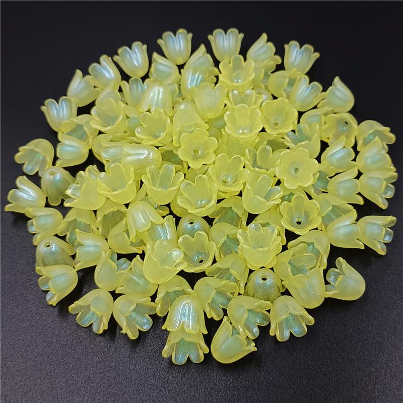 New AB/Solid Flower Holders for Bracelet Lily of the Valley Acrylic Loose Beads Making DIY Jewelry Accessories 20Pcs Necklace