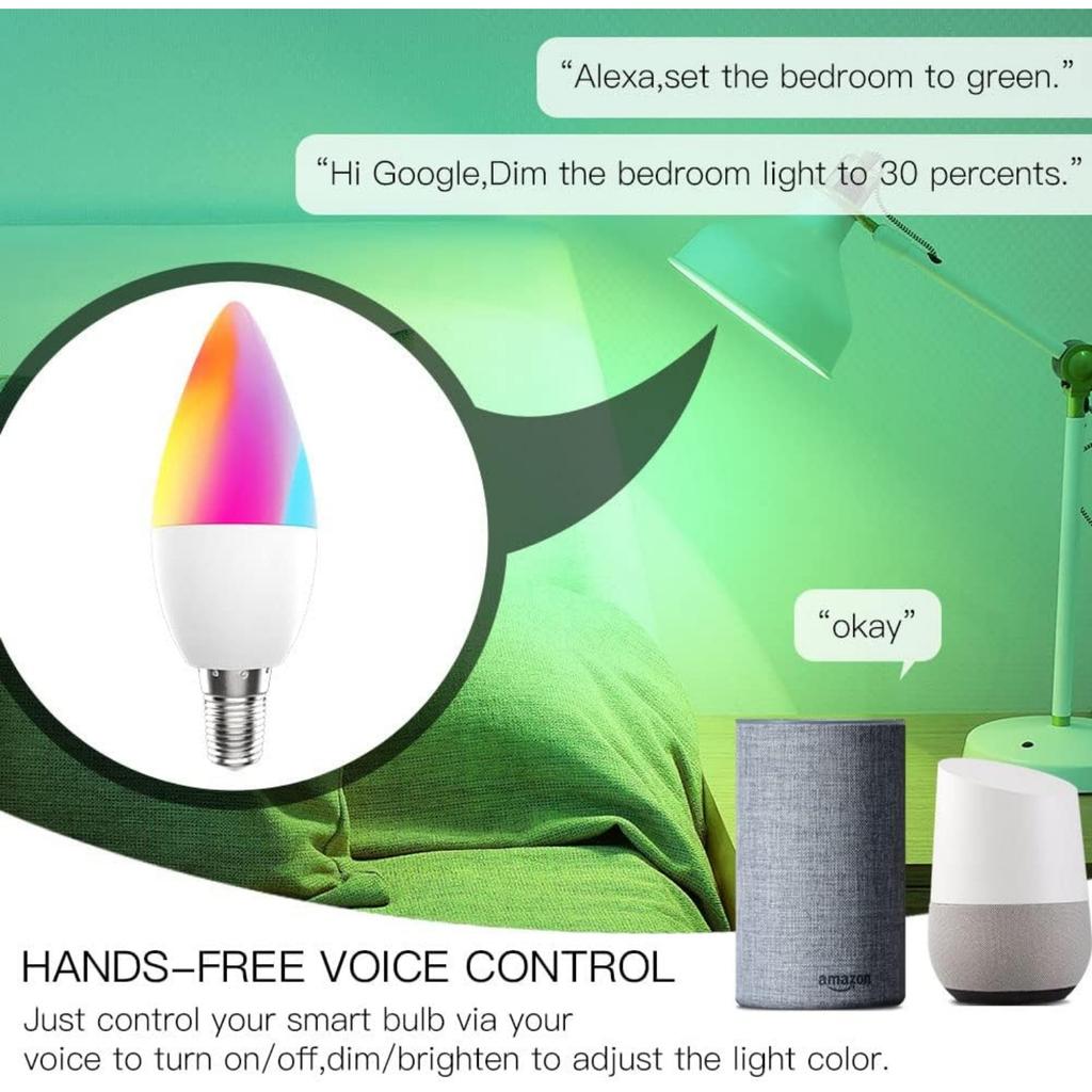 Smart Bulbs Led Light Bulbs, WiFi BL, 2700K-6500K CW& RGB Dimmable, Smart Life/Tuya APP Remote Control, Work with Alexa/Google Home, 470lm 5W