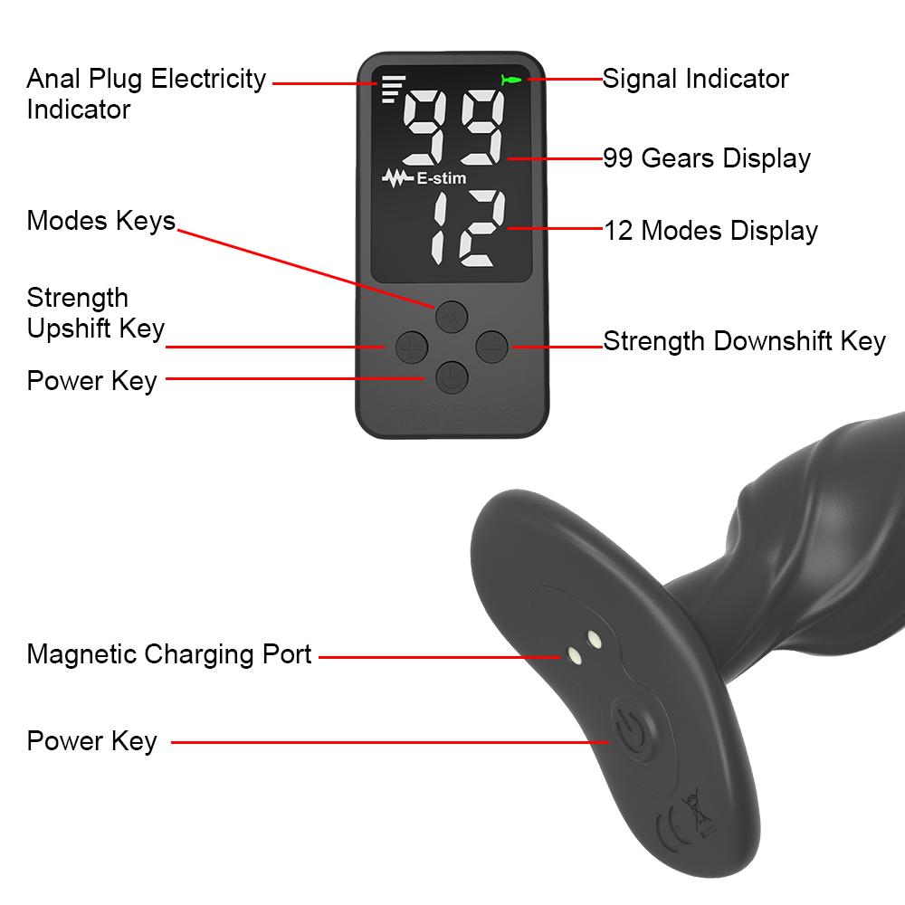 99 скоростей Электрический шок 12 режимов Вибраторы Анальная пробка для женщин Соски Клитор Вагинальный стимулятор Мужские анальные пробки Медицинские секс-игрушки