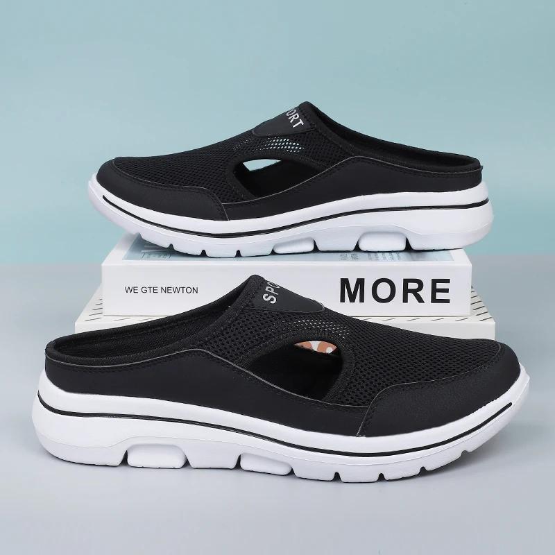 Fashion Shoes for Men and Women Light Breathable Couple Half Slippers Outdoor Casual Men Slippers for Summer Plus Size 48