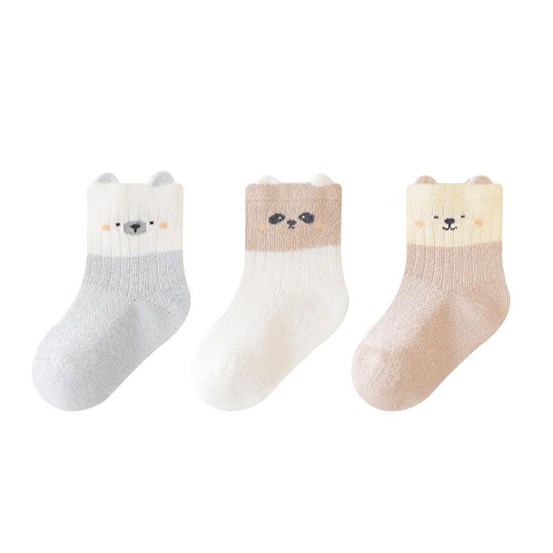 3Pairs/Set Newborn Baby Socks Summer Thin Mesh Cotton Kids Socks Cute Cartoon Boneless Ear Infant Socks For Boys Girls 0-5Yrs