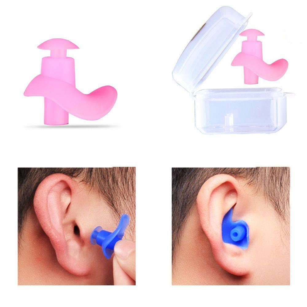 1Pair Soft Blocks Silicone Spiral Waterproof Plug Swimming Ear Protection Diving Earplugs