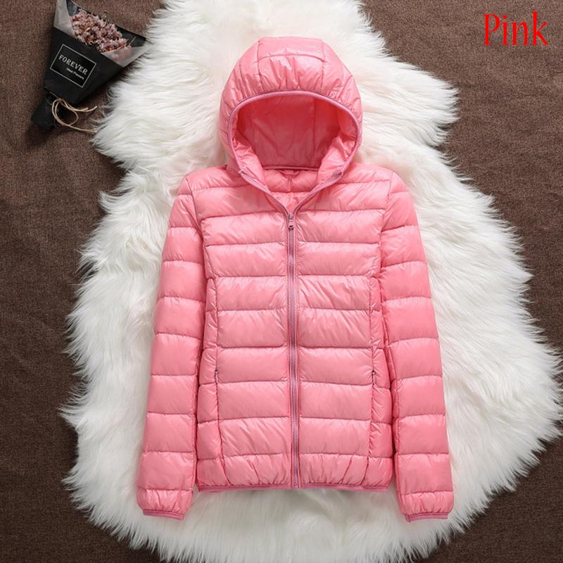 Women Casual Windproof Parka White Duck Down Jacket Coat Hooded Warm Autumn Winter