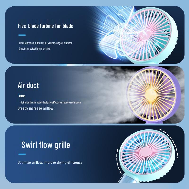 Three-Speed Portable USB Rechargeable Mini Handheld Fan