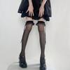 Черно-белые длинные носки с оборками для женщин и девочек, милые ультратонкие чулки JK Lolita, кружевные леггинсы выше колена с бантом