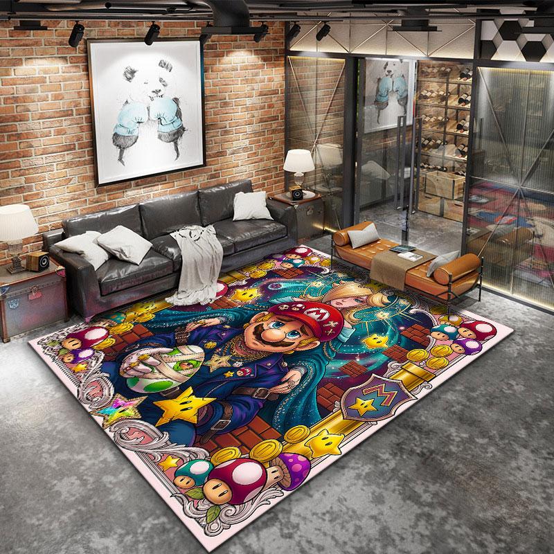 Super Mario Carpet Rug For Living Room Bedroom Home Sofa Decoration Kids Play Nonslip Floor Mat
