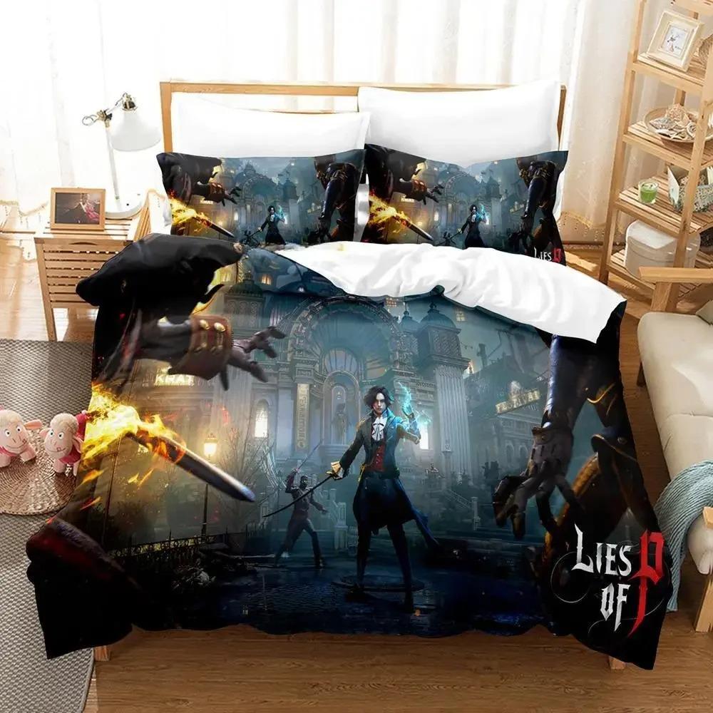Комплект постельного белья Game Lies Of P Single Twin Full Queen King Size для взрослых и детей, комплект пододеяльников, комплект простыней с 3D-аниме