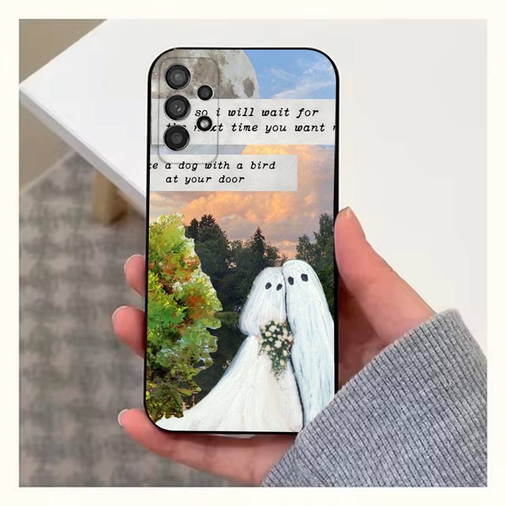 Милый чехол-призрак для Samsung S21, S9, S22, S25, S20, S10, Plus, Ultra, S24, S23, FE, Lite, Мягкий силикон, Черный
