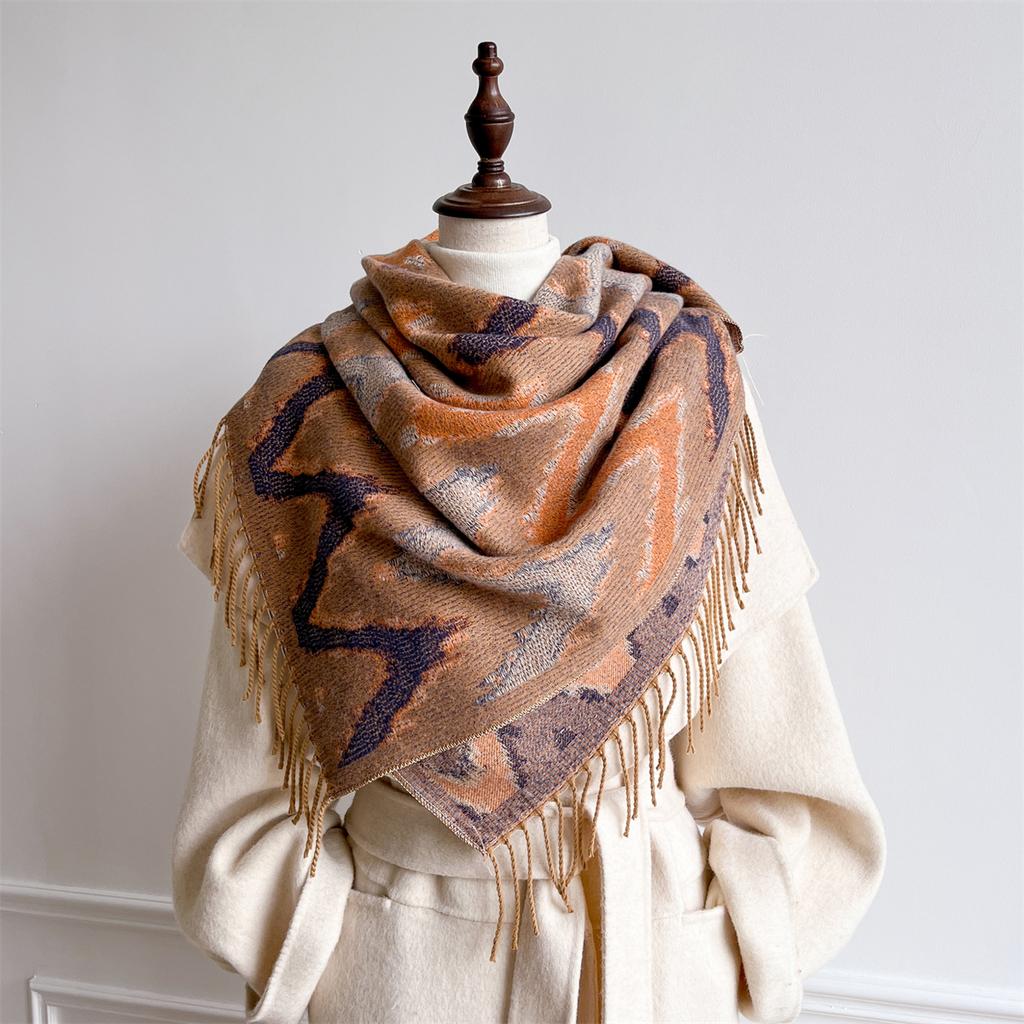 Women Winter Scarf Cashmere Pashmina Shawls and Wraps Bufandas Floral Print Warm Thick Scarves Blanket for Lady Newpe