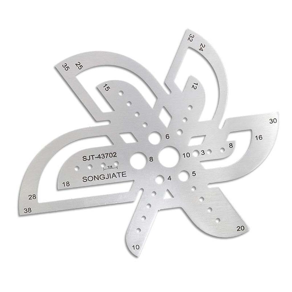 Watchband Ruler Stencil Template Stainless Steel Rounded Corner Gauge Measuring Tool for Leather Craft