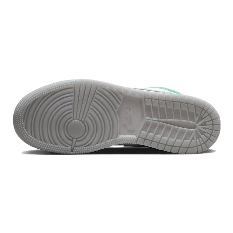 Детские кроссовки Air Jordan 1 Low SE GS New Emerald Белые светло-стальные-серые такси DO8244-301