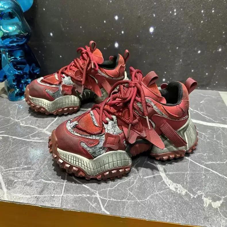 Fashion Chunky Sneakers Men Designer Mountaineering Shoes Fashion Casual Leather Fabric Breathable Height Increased Platform Sport Shoes