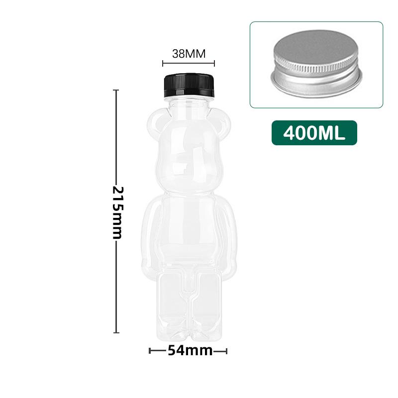 Мультяшная бутылка чая с молоком, кукольный медведь в форме прозрачной утолщенной бутылки сока