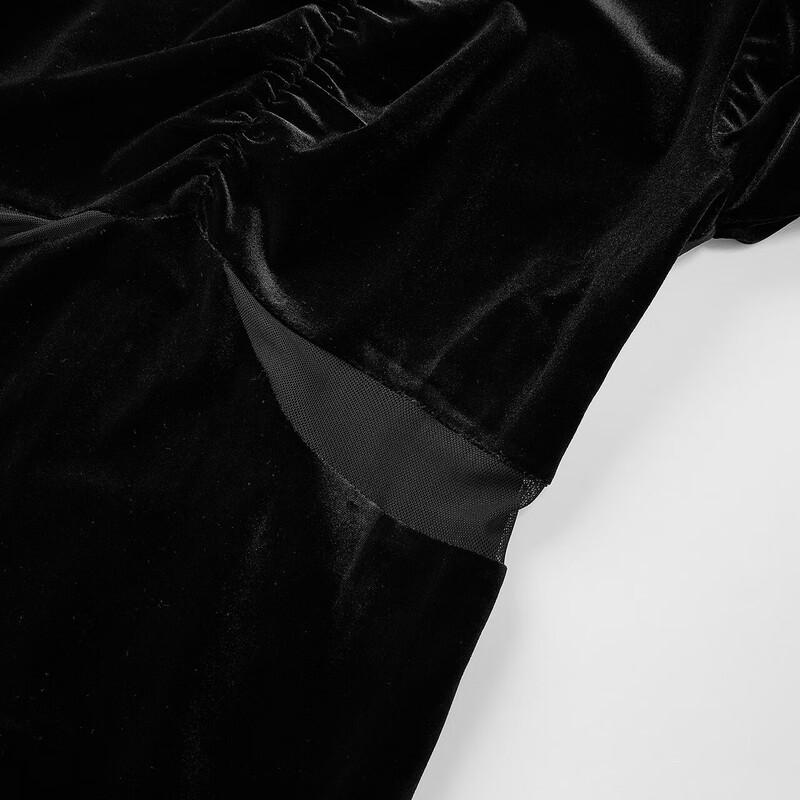 Элегантное бархатное миди-платье с V-образным вырезом IEF