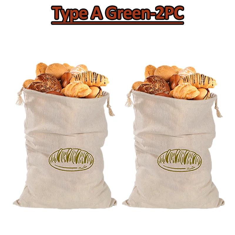 3 Styles Linen Bread Bags Reusable Drawstring Bag Homemade Artisan Bread Storage Food Bags Various Sets Bread Bags for Baguette