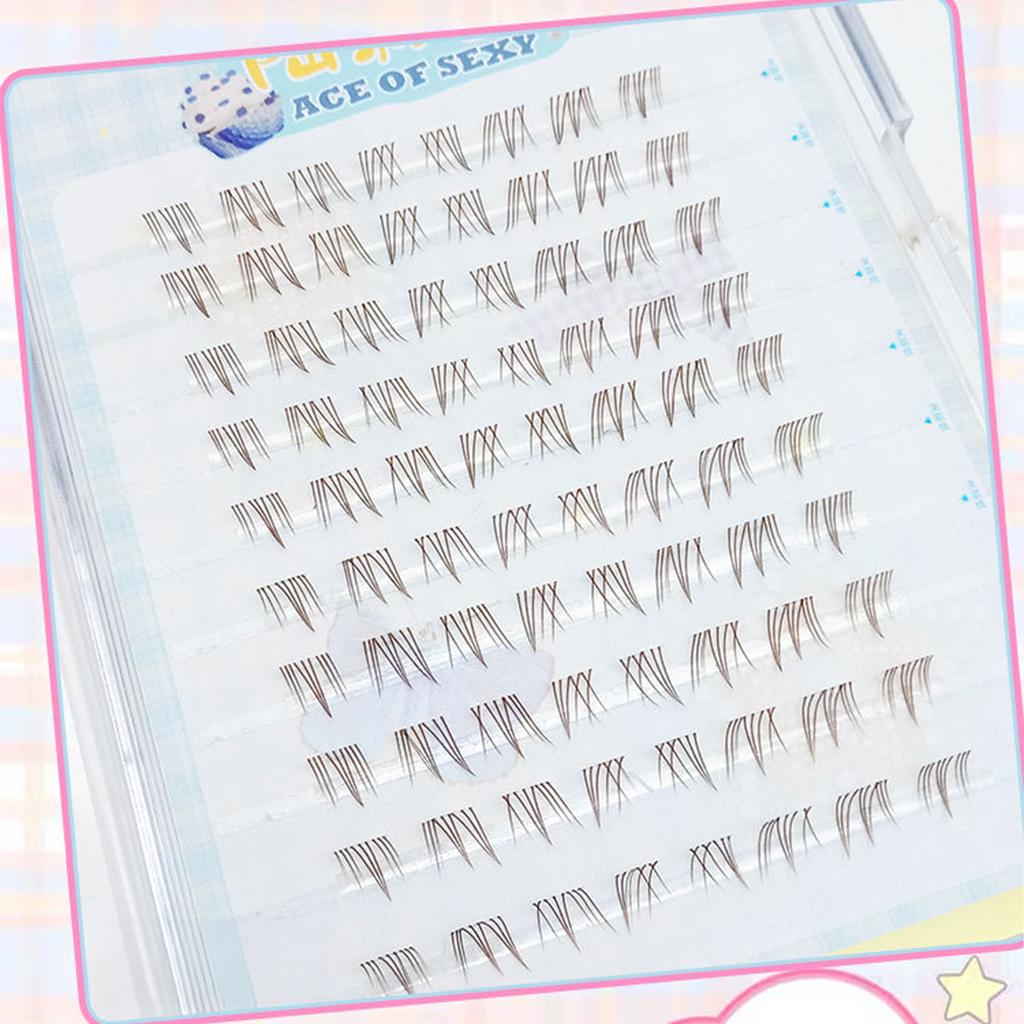 Brown Lower Segmented Eyelashes Woman DIY Bottom Eyelashes for Daily Party Traveling Makeup