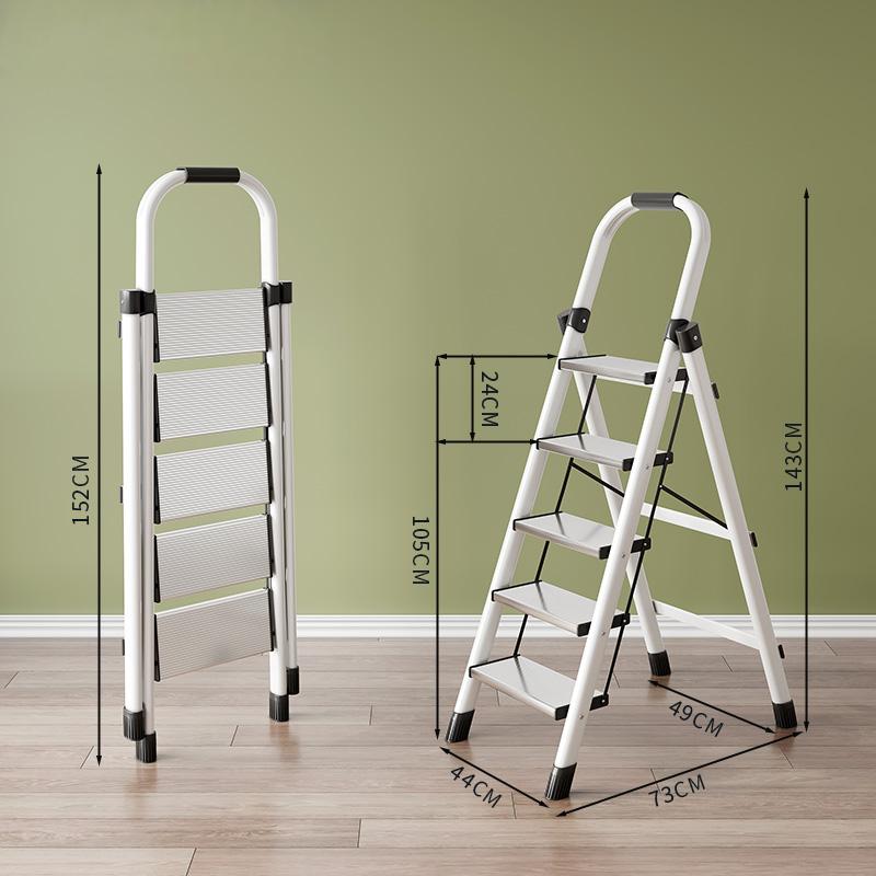 Indoor zigzag ladder, folding ladder, aluminum alloy pedals, mobile staircase, portable storage, multifunctional step ladder