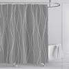 Fashion Striped Printing Shower Curtains Waterproof Thick Bath Curtains for Bathroom Bathtub Large Wide Bathing Cover with Hooks