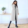 Women's Midi Long Wool Blend Coat Classic Notch Lapel Single Breasted Pea Trench Coat Fall Winter Overcoat