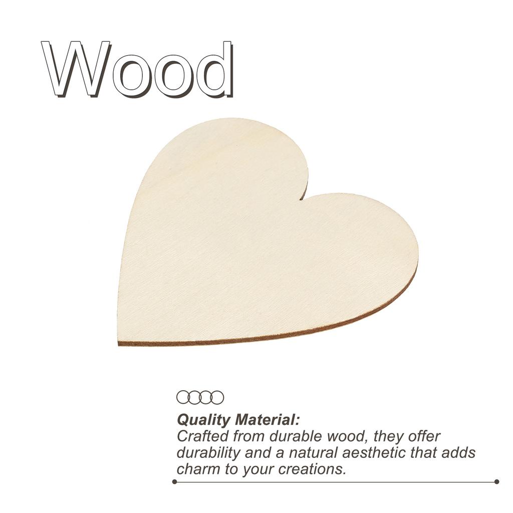 Деревянные сердечки 50/100 шт. Необработанные деревянные сердечки Пустые деревянные вырезки Украшения Кусочки натурального дерева для рождественских поделок