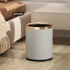 Quality Double Layer Leather Trash Can Metal Beautiful Waste Paper PU Basket Storage Bin for Bathroom Bed Room