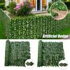 50x100cm Artificial Hedge Green Leaf Grass Mat Fence Panels Home Garden Balcony Decoration Outdoor Simulation Lawn Green Plants